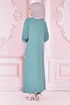Spitze Detail Kleid Türkis ORG6710 - Thumbnail