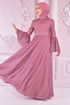 Spitze Details Abendkleid Rose Kurusu ASM2452 - Thumbnail