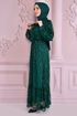 Spitze Kleid Smaragde NEV14918 - Thumbnail