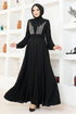 Stein Abendkleid EMO6146 Schwarz - Thumbnail