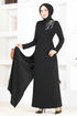 Stein Abendkleid END5561 Schwarz - Thumbnail