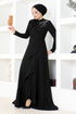 Stein Abendkleid Kleid PRC3524 Schwarz - Thumbnail