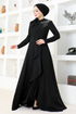 Stein Abendkleid Kleid PRC3524 Schwarz - Thumbnail