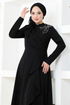 Stein Abendkleid Kleid PRC3524 Schwarz - Thumbnail