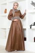 Stein Abendkleid LPN6016 Braun - Thumbnail