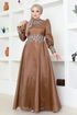 Stein Abendkleid LPN6016 Braun - Thumbnail