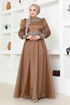 Stein Abendkleid LPN6016 Braun - Thumbnail