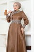 Stein Abendkleid LPN6016 Braun - Thumbnail