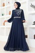 Stein Abendkleid LPN6025 Dunkelblau - Thumbnail