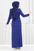 Stein Detail Abendkleid Kleid 4408MDH1093-M Saks - Thumbnail