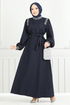 Stein Detail Hijab Abendkleid 5656END900-M Laci - Thumbnail