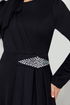 Stein Detail Hijab Kleid 5022SL890 Schwarz - Thumbnail