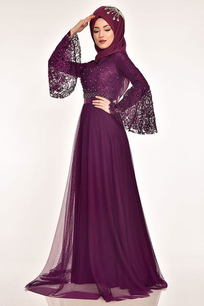 ASM - Stein Detaillierte Spitze Abendkleider Kleid Damson ASM39200
