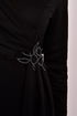 Stein Details Abendkleid Schwarz ASM2580 - Thumbnail