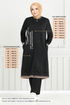 Stein Details Hijab Team 9123PL940-M Schwarz - Thumbnail