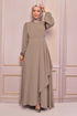 Stein Details Kleid Beige ASM2507 - Thumbnail