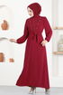 Stein Kleid ASN118 Bordeaux - Thumbnail