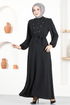 Stein Kleid ASN118 Schwarz - Thumbnail