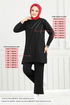 Stone And Ribbing Detailed Team 2692AYD969-M Black - Thumbnail