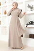 Stone Detail Dress ASM2693 Beige - Thumbnail