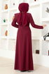 Stone Detail Dress ASM2693 Burgundy - Thumbnail