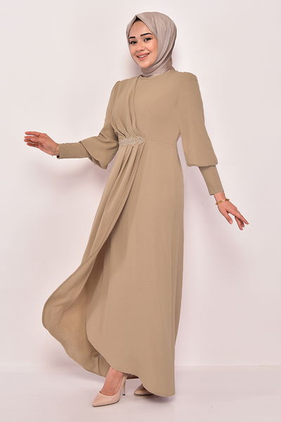 ASM - Stone Detail Evening dress Beige ASM2569