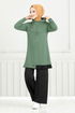 Stone Detailed Hijab Team 345DVL897-M Mint &Black - Thumbnail