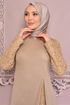 Stony Evening dress Beige ASM2546 - Thumbnail