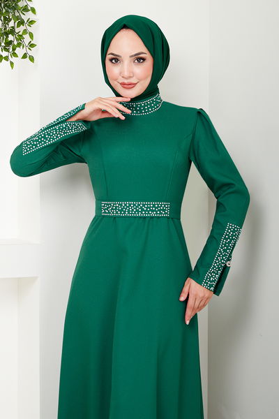 ASN - Stony Evening dress Dress ASN174 Emerald - 342945