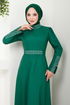 Stony Evening dress Dress ASN174 Emerald - Thumbnail