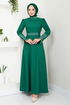 Stony Evening dress Dress ASN174 Emerald - Thumbnail