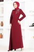 Stony Evening dress END5561 Burgundy - Thumbnail