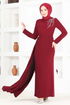 Stony Evening dress END5561 Burgundy - Thumbnail