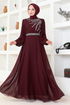 Stony Evening dress LPN6025 Burgundy - Thumbnail