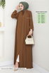 Stripe Detailed Hijab Ferace 1007ESL1097-M Taba - Thumbnail
