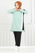 Stripe Detailed Hijab Team 9114PL940-M Mint &Black - Thumbnail