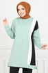 Stripe Detailed Hijab Team 9114PL940-M Mint &Black - Thumbnail