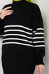 Striped Hijab Dress 9014UZ1029-M Black - Thumbnail