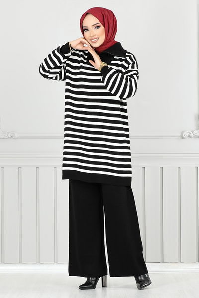 MRV K.L.N. - Striped Knitwear Double Team 5003KLN1035-M Black