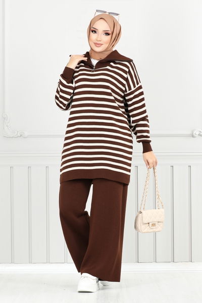 MRV K.L.N. - Striped Knitwear Double Team 5003KLN1035-M Coffee