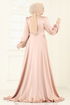 SUAL Drapeli Pelerin Abiye 4928D170-MS Gold - Thumbnail