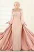 SUAL Drapeli Pelerin Abiye 4928D170-MS Gold - Thumbnail