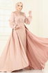 SUAL Drapeli Pelerin Abiye 4928D170-MS Gold - Thumbnail