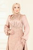 SUAL Drapeli Pelerin Abiye 4928D170-MS Gold - Thumbnail