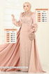 SUAL Drapeli Pelerin Abiye 4928D170-MS Gold - Thumbnail