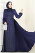 SUAL Drapeli Pelerin Abiye 4928D170-MS Laci - Thumbnail