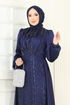 SUAL Drapeli Pelerin Abiye 4928D170-MS Laci - Thumbnail