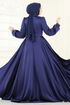 SUAL Drapeli Pelerin Abiye 4928D170-MS Laci - Thumbnail