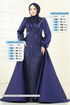 SUAL Drapeli Pelerin Abiye 4928D170-MS Laci - Thumbnail