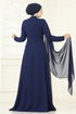 SUAL Taş Detay Pelerinli Abiye 6294LPN858-MS Laci - Thumbnail